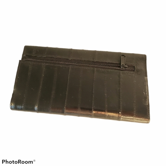 Eelskin Black Leather Wallet Women's - Picture 2 of 4